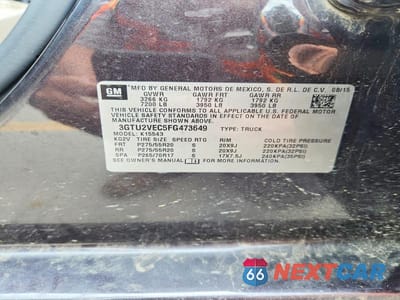 Zdjęcie 12 z 12 samochodu: 2015 GMC SIERRA VIN:3GTU2VEC5FG473649 - miniatura