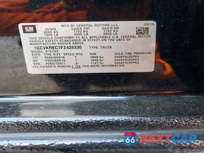 Zdjęcie 13 z 13 samochodu: 2015 CHEVROLET SILVERADO K1500 LT VIN:1GCVKREC7FZ428336 - miniatura