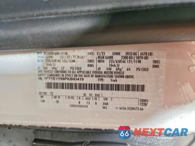 Zdjęcie 14 z 14 samochodu: 2023 FORD TRANSIT T-150 CARGO * R&D * PRI FLEET * VIN:1FTYE1Y88PKB93419 - miniatura