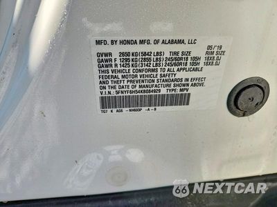 Zdjęcie 14 z 14 samochodu: 2019 HONDA PILOT EXL VIN:5FNYF6H54KB084929 - miniatura