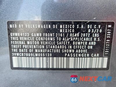 Zdjęcie 12 z 12 samochodu: 2020 VOLKSWAGEN JETTA S VIN:3VWCB7BU9LM055139 - miniatura