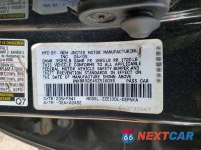 Zdjęcie 12 z 12 samochodu: 2005 TOYOTA COROLLA LE VIN:1NXBR32E45Z518035 - miniatura