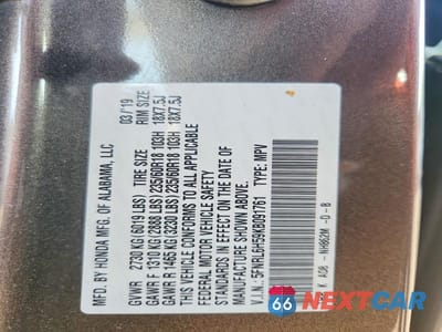 Zdjęcie 13 z 13 samochodu: 2019 HONDA ODYSSEY EX VIN:5FNRL6H59KB091761 - miniatura