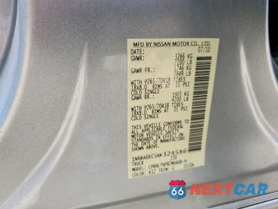 Zdjęcie 12 z 12 samochodu: 2010 NISSAN TITAN SE VIN:1N6BA0EC5AN324586 - miniatura