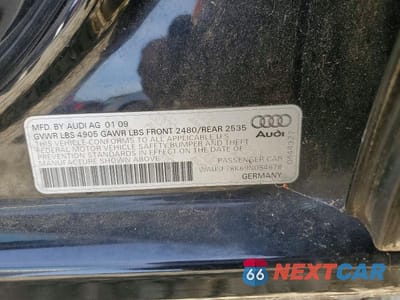 Zdjęcie 12 z 12 samochodu: 2009 AUDI A4 PREMIUM PLUS VIN:WAUSF78K69N054678 - miniatura