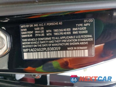 Zdjęcie 13 z 13 samochodu: 2023 PORSCHE MACAN S VIN:WP1AG2A52PLB38359 - miniatura