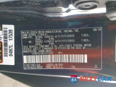 Zdjęcie 13 z 13 samochodu: 2020 TOYOTA SEQUOIA TRD SPORT VIN:5TDBY5G16LS175559 - miniatura