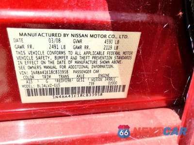 Zdjęcie 13 z 13 samochodu: 2008 NISSAN MAXIMA 3.5 SE VIN:1N4BA41E18C833958 - miniatura