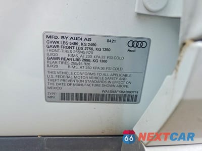 Zdjęcie 13 z 13 samochodu: 2021 AUDI Q5 PREMIUM PLUS VIN:WA1BAAFY3M2090774 - miniatura