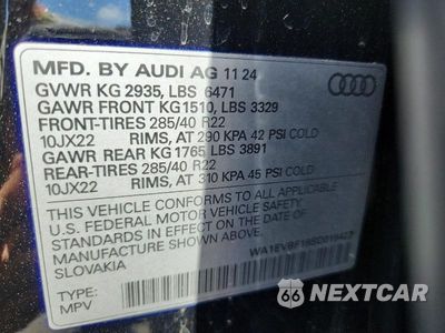 Zdjęcie 13 z 13 samochodu: 2025 AUDI Q8 PREMIUM PLUS S-LINE VIN:WA1EVBF19SD015427 - miniatura