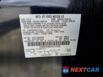 Zdjęcie 12 z 12 samochodu: 2017 FORD TAURUS SEL VIN:1FAHP2E8XHG119420 - miniatura