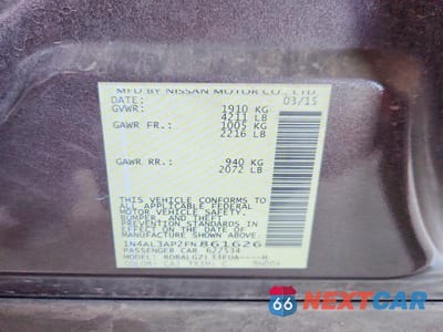 Zdjęcie 12 z 12 samochodu: 2015 NISSAN ALTIMA 2.5 S VIN:1N4AL3AP2FN861626 - miniatura