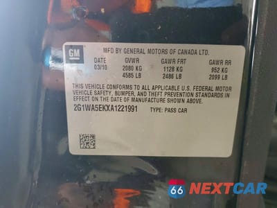 Zdjęcie 12 z 12 samochodu: 2010 CHEVROLET IMPALA LS VIN:2G1WA5EKXA1221991 - miniatura