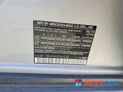 Zdjęcie 14 z 14 samochodu: 2010 MERCEDES-BENZ GL 450 4MATIC VIN:4JGBF7BE4AA596536 - miniatura