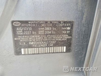 Zdjęcie 12 z 12 samochodu: 2010 HYUNDAI ELANTRA GLS VIN:KMHDU4AD6AU172697 - miniatura