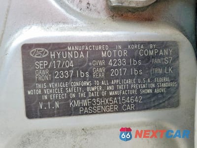 Zdjęcie 14 z 14 samochodu: 2005 HYUNDAI SONATA GLS VIN:KMHWF35HX5A154642 - miniatura