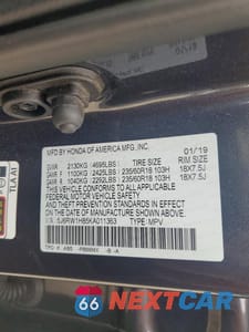 Zdjęcie 13 z 13 samochodu: 2019 HONDA CR-V EXL VIN:5J6RW1H85KA011363 - miniatura