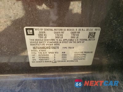 Zdjęcie 12 z 12 samochodu: 2014 GMC SIERRA K1500 SLE VIN:3GTU2UEC8EG139270 - miniatura