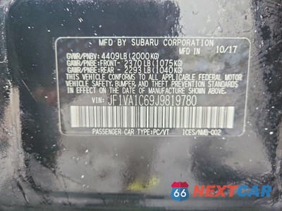Zdjęcie 13 z 13 samochodu: 2018 SUBARU WRX PREMIUM VIN:JF1VA1C69J9819780 - miniatura