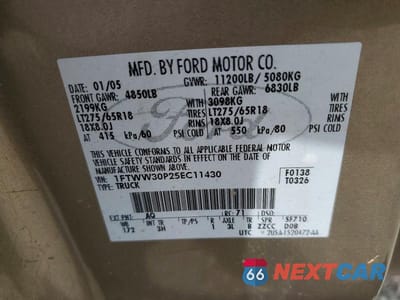 Zdjęcie 13 z 13 samochodu: 2005 FORD F350 SRW SUPER DUTY VIN:1FTWW30P25EC11430 - miniatura