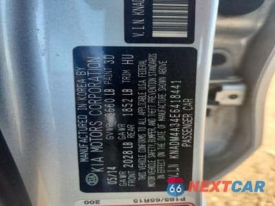 Zdjęcie 13 z 13 samochodu: 2014 KIA RIO LX VIN:KNADM4A34E6418441 - miniatura