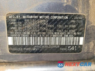 Zdjęcie 13 z 13 samochodu: 2020 MITSUBISHI OUTLANDER SE VIN:JA4AZ3A39LZ030628 - miniatura