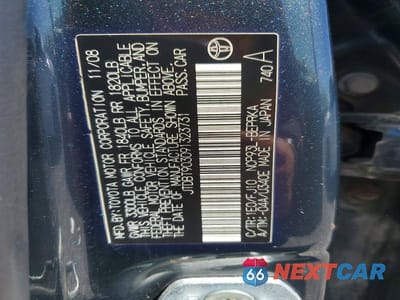 Zdjęcie 12 z 12 samochodu: 2009 TOYOTA YARIS BASE VIN:JTDBT903091323731 - miniatura
