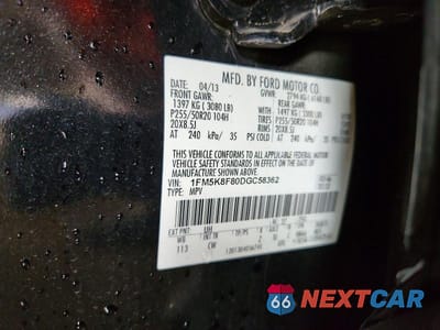 Zdjęcie 13 z 13 samochodu: 2013 FORD EXPLORER LIMITED VIN:1FM5K8F80DGC58362 - miniatura