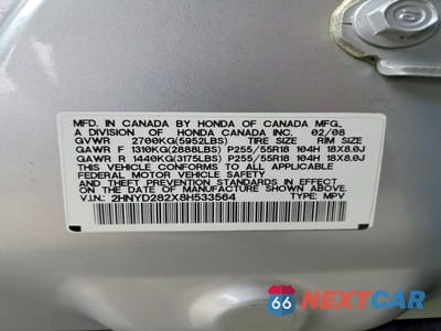 Zdjęcie 13 z 13 samochodu: 2008 ACURA MDX VIN:2HNYD282X8H533564 - miniatura