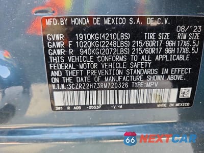 Zdjęcie 14 z 14 samochodu: 2024 HONDA HR-V EXL VIN:3CZRZ2H73RM720326 - miniatura