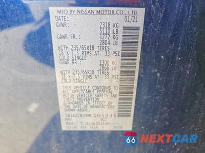 Zdjęcie 13 z 13 samochodu: 2021 NISSAN MURANO SV VIN:5N1AZ2BJ4MC105233 - miniatura