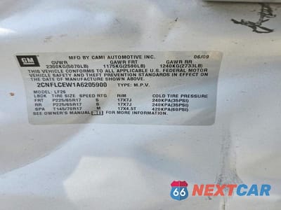 Zdjęcie 14 z 14 samochodu: 2010 CHEVROLET EQUINOX LS VIN:2CNFLCEW1A6205900 - miniatura