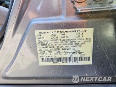 Zdjęcie 12 z 12 samochodu: 2007 NISSAN ALTIMA 2.5 VIN:1N4AL21E07C212784 - miniatura