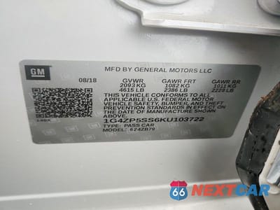 Zdjęcie 12 z 12 samochodu: 2019 BUICK LACROSSE ESSENCE VIN:1G4ZP5SS6KU103722 - miniatura