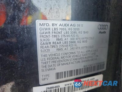 Zdjęcie 13 z 13 samochodu: 2013 AUDI Q7 PRESTIGE VIN:WA1VMAFE1DD003081 - miniatura