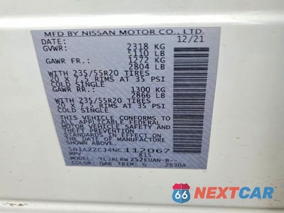 Zdjęcie 12 z 12 samochodu: 2022 NISSAN MURANO SL VIN:5N1AZ2CJ4NC112067 - miniatura