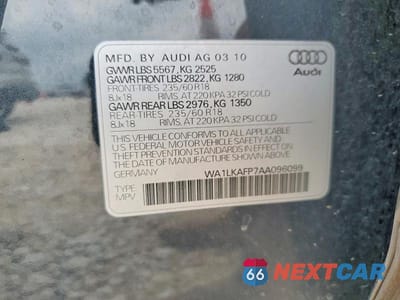 Zdjęcie 13 z 13 samochodu: 2010 AUDI Q5 PREMIUM PLUS VIN:WA1LKAFP7AA096099 - miniatura