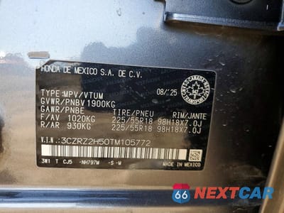 Zdjęcie 12 z 12 samochodu: 2026 HONDA HR-V SPORT VIN:3CZRZ2H50TM105772 - miniatura