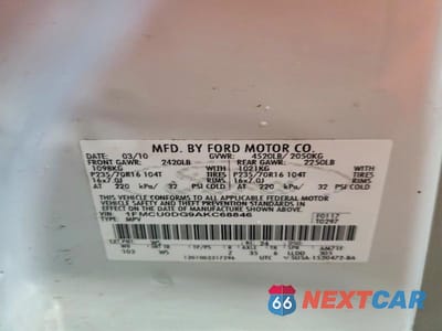 Zdjęcie 13 z 13 samochodu: 2010 FORD ESCAPE XLT VIN:1FMCU0DG9AKC68846 - miniatura