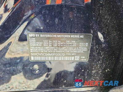 Zdjęcie 13 z 13 samochodu: 2021 BMW X4 VIN:5UX2V5C04M9F00670 - miniatura