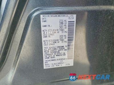 Zdjęcie 13 z 13 samochodu: 2014 NISSAN PATHFINDER SV VIN:5N1AR2MN0EC699949 - miniatura