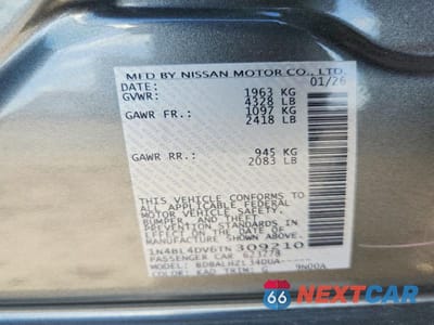 Zdjęcie 12 z 12 samochodu: 2026 NISSAN ALTIMA SV VIN:1N4BL4DV6TN309210 - miniatura