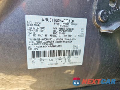 Zdjęcie 12 z 12 samochodu: 2023 FORD EXLPLORER VIN:1FM5K8GC8PGB63085 - miniatura