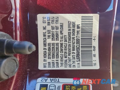Zdjęcie 14 z 14 samochodu: 2012 HONDA CR-V EX VIN:5J6RM4H56CL068917 - miniatura