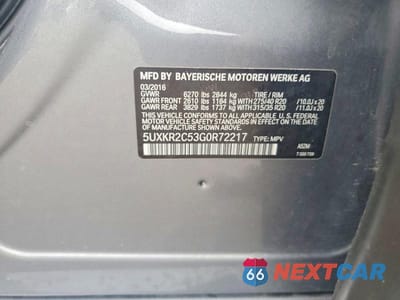 Zdjęcie 13 z 13 samochodu: 2016 BMW X5 SDRIVE35I VIN:5UXKR2C53G0R72217 - miniatura