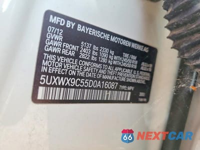 Zdjęcie 13 z 13 samochodu: 2013 BMW X3 XDRIVE28I VIN:5UXWX9C55D0A16087 - miniatura