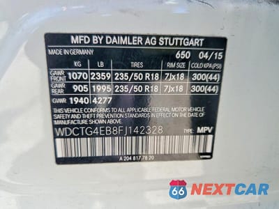 Zdjęcie 14 z 14 samochodu: 2015 MERCEDES-BENZ GLA 250 VIN:WDCTG4EB8FJ142328 - miniatura