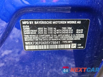 Zdjęcie 13 z 13 samochodu: 2024 BMW X1 XDRIVE28I VIN:WBX73EF0XR5Y78841 - miniatura