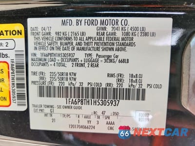 Zdjęcie 13 z 13 samochodu: 2017 FORD MUSTANG VIN:1FA6P8TH1H5305937 - miniatura