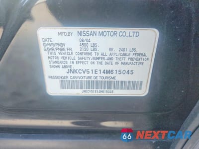 Zdjęcie 13 z 13 samochodu: 2004 INFINITI G35 BASE VIN:JNKCV51E14M615045 - miniatura